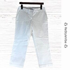 LANDS’ END Women’s Size 4 Pants Chinos Crop Fit 1 NWT White Stretch Flat Front